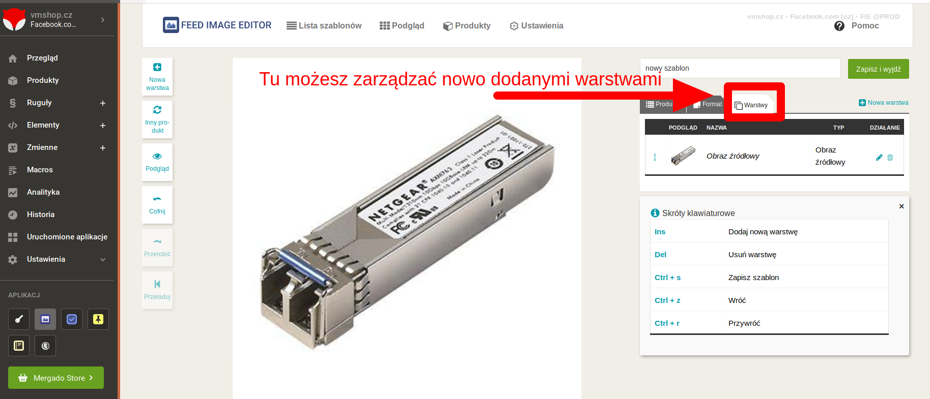 Pierwsze kroki z Feed Image Editor - jak zarządzać warstwami.